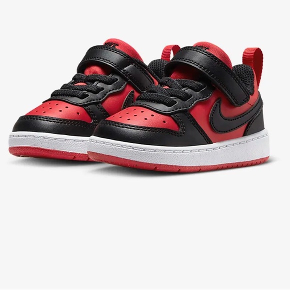 Nike Court Borough Low Recraft  8C university Red Black unisex New In Box Toddle - Picture 1 of 14